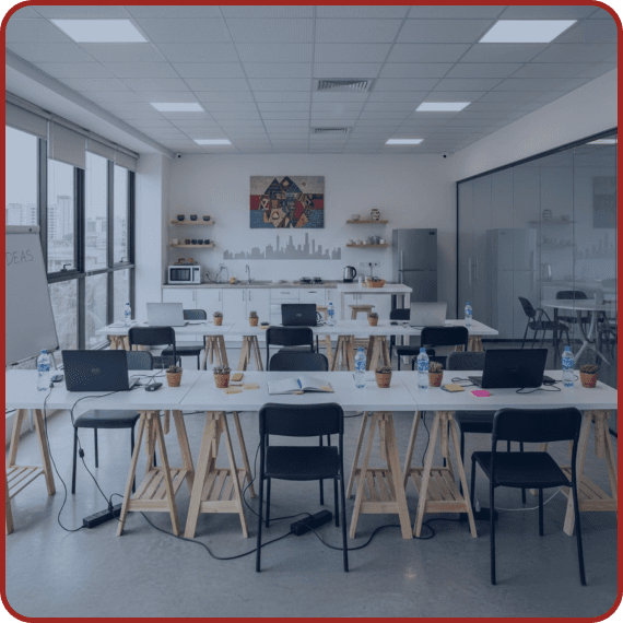Startup incubator workspace